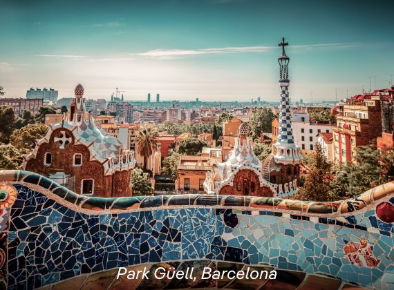 Pictured: Park Guell, Barcelona – Click to View Cruises & Book Now